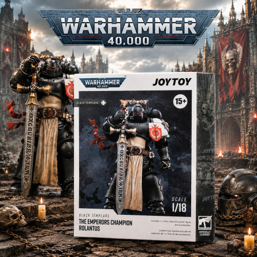 Joytoy Warhammer 40.000 The Emperors Champion Rolantus Escala: 1/18 (lacrado) Black Templars # - Produto Original