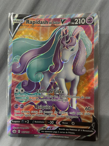 Carta Pokémon Tcg - Rapidash De Galar V (167/198) - Reinado Arrepiante - Pokemon Copag # - Produto Original
