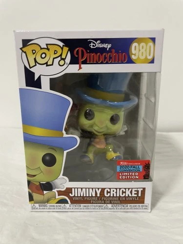 Funko Pop Jiminy Cricket - Exclusivo 2020 Fall Convention - Disney Pinocchio - #980 - FUNKO POP  #980