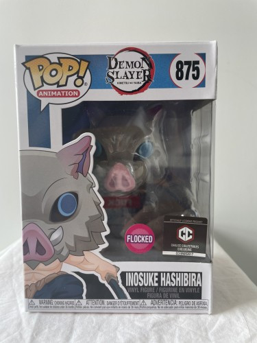 Funko Pop Inosuke Hashibira (flocked) - Chalice Collectibles Exclusivo - Demon Slayer - #875 FUNKO POP #875 - Produto Original
