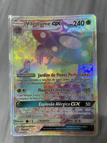 Carta Pokémon Tcg - Vileplume Gx (250/236) - Eclipse Cósmico - Pokemon Copag # - Produto Original