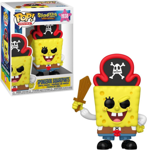 Funko Pop Bob Esponja Pirata - Animation Bob Esponja - #1938 FUNKO POP #1938 - Produto Original