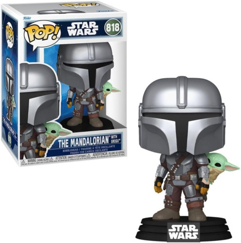 Funko Pop Mandalorian Com Grogu Baby Yoda - The Mandalorian - #818 FUNKO POP #818 - Produto Original