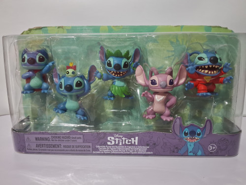 Action Figures Disney Pack Stitch 5 Bonecos Disney Lilo & Stitch # - Produto Original