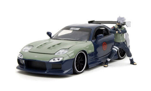 Carro 1993 Mazda RX-7 Naruto Shippuden e Boneco Kakashi Hatake 1/24 Jada 34370-Naruto-