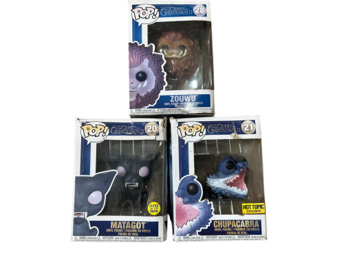 Kit c/3  Pops Animais Fantásticos Matagot, Chupacabra  e Zouwu - Caixas Amassadas-Fantastic Beasts - The Crimes Of Grindelwald-20