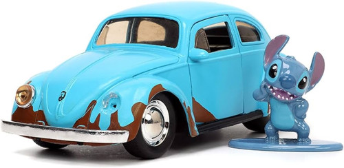 Action Figures FUSCA COM BONECO STITCH 1/32 VW Stitch # - Produto Original