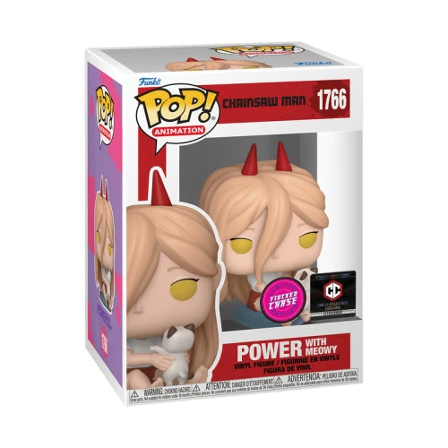 Funko Pop Power With Meowy (Chase Flocked) Chalice Collectibles Chainsaw Man - #1766