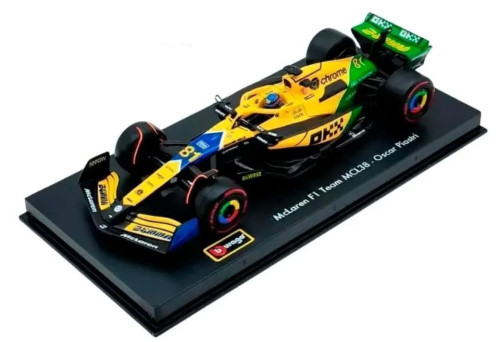 McLaren MCL38 Senna Edition Oscar Piastri #81 Acrílico Formula 1 - 1/43 Bburago 38215 Fórmula 1 # - Produto Original