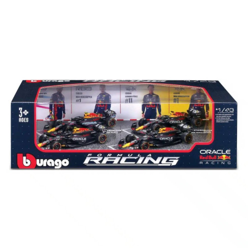 Set 4 Miniaturas Bburago Oracle Red Bull Racing Formula 1 1/43 Carros Campeões-Oracle Red Bull Racing-