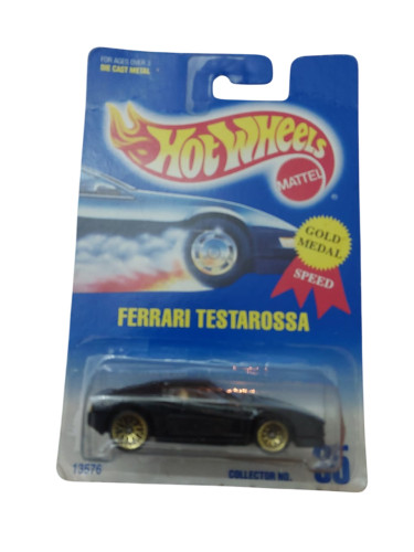 Action Figures Hot Wheels Mainline Ferrari Testarossa Preta Detalhe-Ferrari-