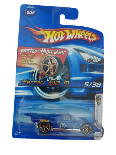 Action Figures Hot Wheels Mainline Ferrari 512 M Azul-Ferrari-