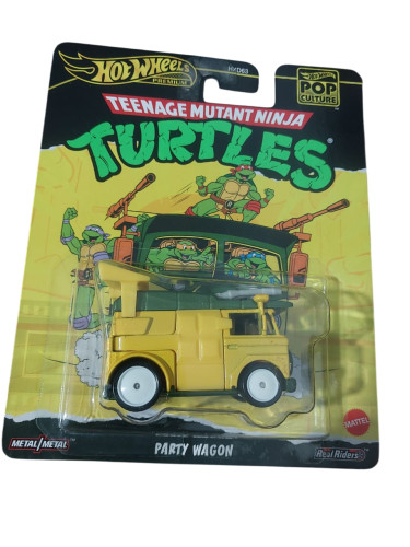 Action Figures Hot Wheels Premium Teenage Mutant Ninja Turtles Party Wagon-As Tartarugas Ninjas-