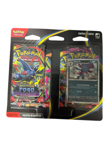 Blister Quadruplo Pokémon Weavile ME02 Fogo Fantasmagórico   # - Produto Original