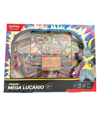 Box Pokemon Mega Lucario Ex Mega Evolução 49 Cartas- -