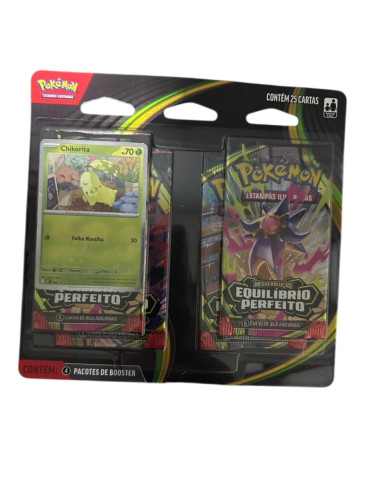 Blister Quadruplo Pokemon Chikorita Equilibrio Perfeito 25   # - Produto Original