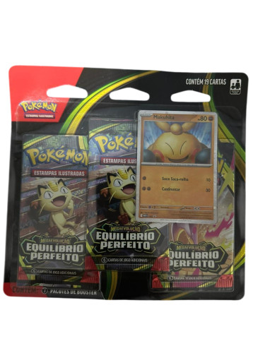 Blister Triplo Pokemon Makuhita Megaevolução Equilibrio Perfeito 19 Cartas   # - Produto Original