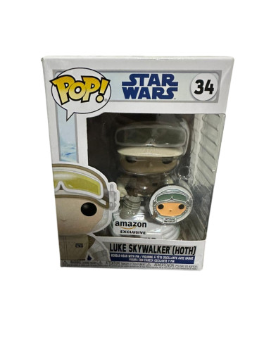 Funko Pop Star Wars Hoth Luke Skywalker with Pin 34- -