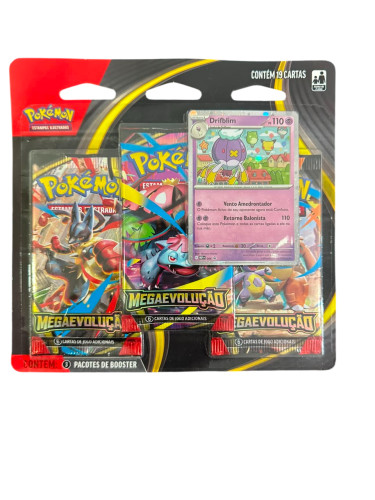 Blister Triplo Pokemon Drifblim Mega Evolução 1 19 Cartas- -