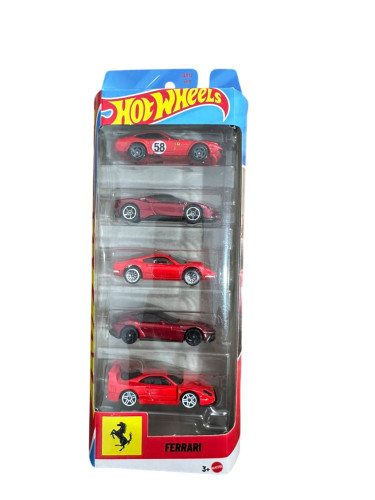 Hot Wheels 2026 Pack Com 5 Carros Ferrari Jln12 Mattel- -