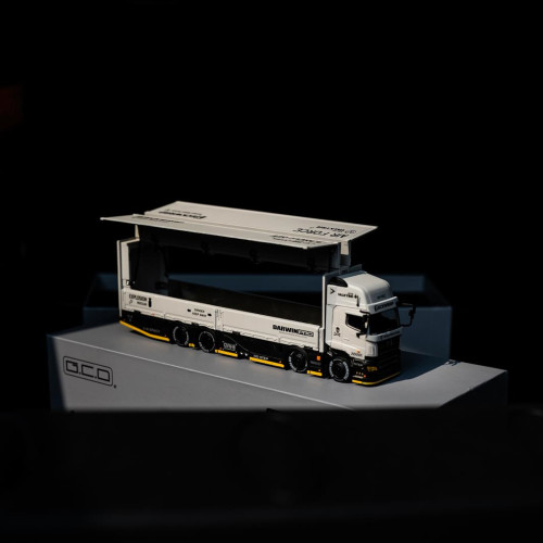 Gcd 1/64 Hino 700 Enclosed Transporter Darwinpro TeckwrapHec- -