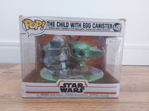 FUNKO POP STAR WARS THE MANDALORIAN - THE CHILD WITH EGG CANISTER 407- CAIXA COM AVARIA-Funko-0