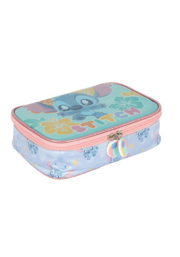 Estojo Box Escolar Stitch Turquesa Luxcel- -
