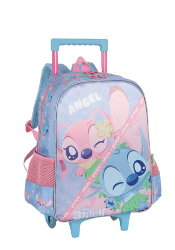 Mochila Alça e Rodas Angel e Stitch Roxa Luxcel- -