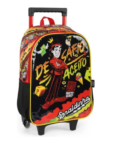 Mochila de Rodinhas Enaldinho Vermelha Luxcel   # - Produto Original