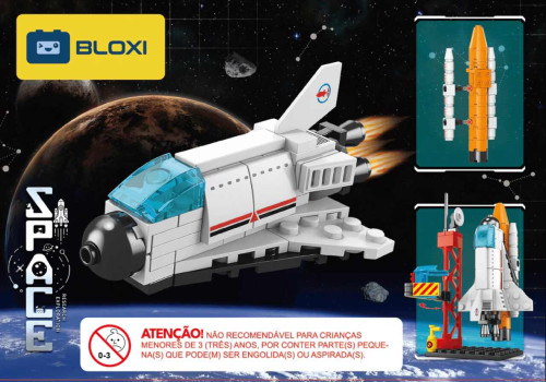 Bloco de Montar Foguete Espacial Space (BLOXI)   # - Produto Original