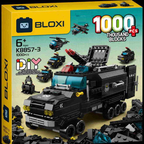 Bloco de Montar Policia Anti Explosivos (6 em 1) (Bloxi)   # - Produto Original