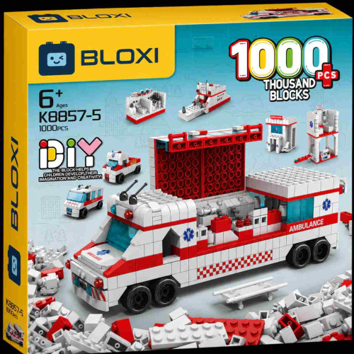 Bloco de Montar Ambulância  (6 em 1) (Bloxi)   # - Produto Original