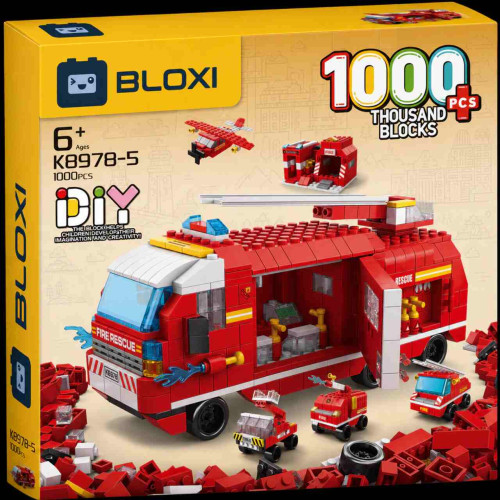 Bloco de Montar Veículos de Bombeiros (6 em 1) (Bloxi)   # - Produto Original