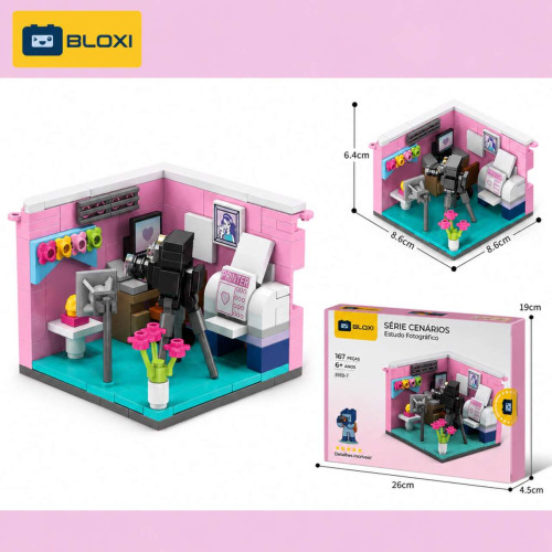 Bloco de Montar Estúdio de Fotografia Mini Indoor (BLOXI)   # - Produto Original