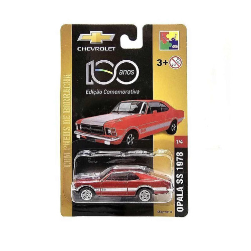 Carro Miniatura Chevrolet Metal Opala SS Vermelho 1978- -