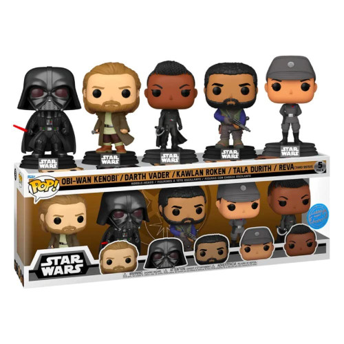 Funko Pop Obi-wan Kenobi / Darth Vader / Kawlan Roken / Tala Durith / Reva (third Sister) (caixa Danificada) - 5pack-Star Wars-1