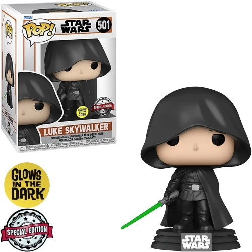 Funko Pop Star Wars The Mandalorian Exclusive - Luke Skywalker 501 (glows In The Dark) - Star Wars  #501