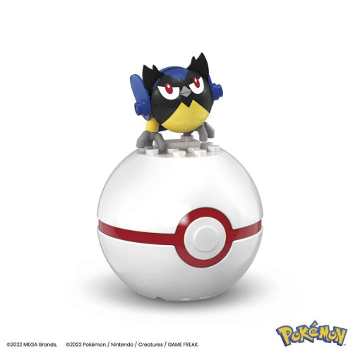 Rookidee e Pokebola Colecionável Premier Ball - Mega Brands (22 peças)- -