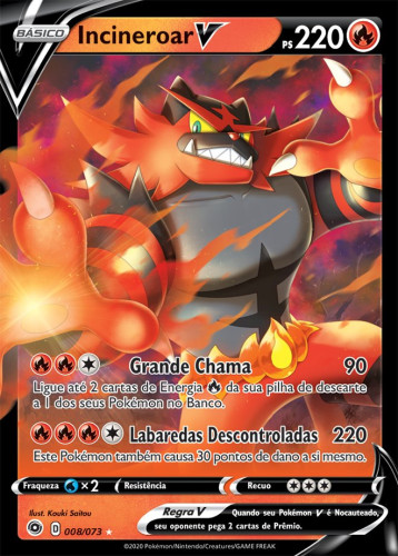 Incineroar-V (008/073) - Carta Avulsa Pokemon   # - Produto Original
