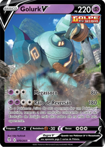 Golurk-V (70/203) - Carta Avulsa Pokemon   # - Produto Original
