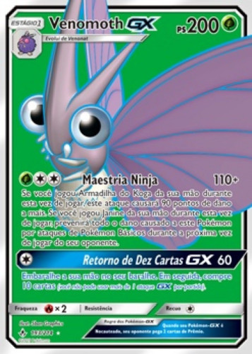 Venomoth-GX (193/214) - Carta Avulsa Pokemon   # - Produto Original