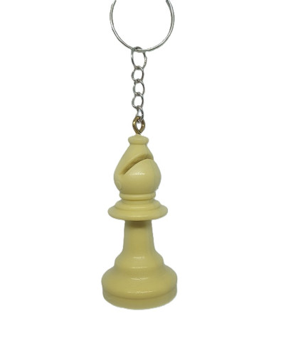Chaveiro 3D Peça de Xadrez - Bispo Bege 6cm   # - Produto Original