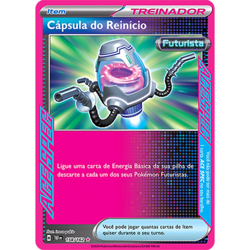 Carta Pokémon - Cápsula Do Reinício 158/162 - Forças Temporais - Copag- -