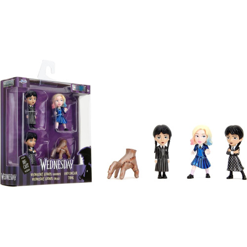 Pack 4 Bonecos - Wandinha - 2 5 (6cm) - Metalfigs Jada Toys 35325"- -
