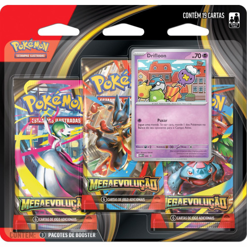 Triple Pack Pokémon - Drifloon - Megaevolução - Pokémon TCG- -