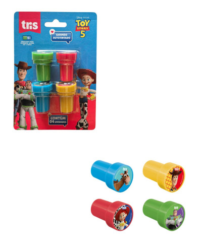 4 Carimbos Toy Story 5 | Tris | Material Escolar Infantil- -