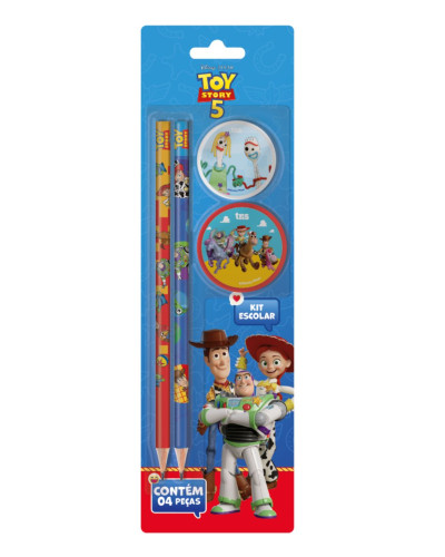 Kit Papelaria Escolar Toy Story 5 com 4 peças- -
