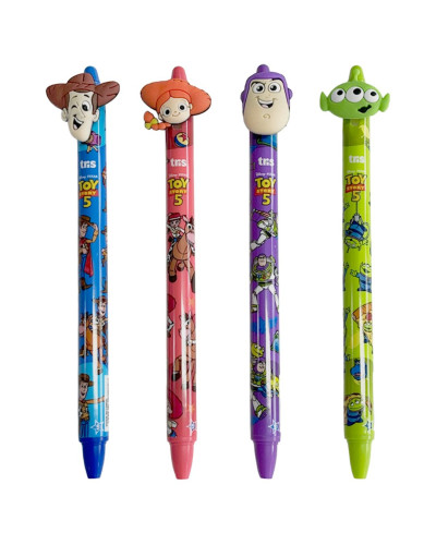 Kit 4 Canetas Toy Story 5 | Tris | Material Escolar Infantil   # - Produto Original