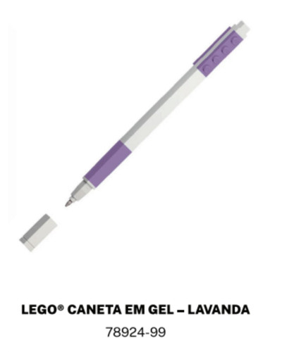 Caneta Gel Cor Lavanda LEGO® – Stationery | 1 unidade na Cor Lavanda | Material Escolar LEGO®   # - Produto Original
