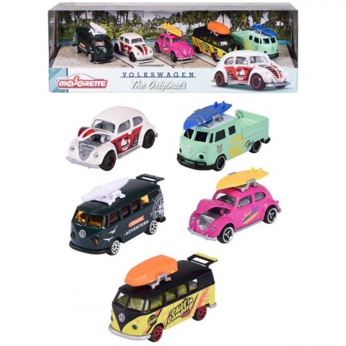 Action Figures Miniatura Majorette Conjunto 5 Peças VW Volkswagen The Originals Giftpack 1/64 - Volkswagen - #